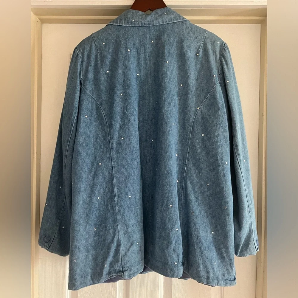 The Quacker Factory Denim Rhinestone Jacket - Picture 6 of 15